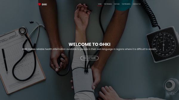 Screenshot of the Ghk Initiative website