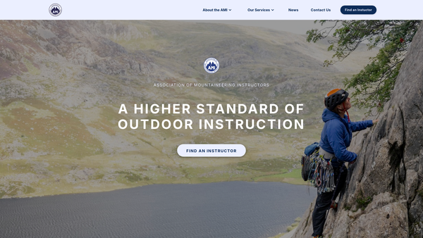 Screenshot of the Association of Mountaineering Instructors website