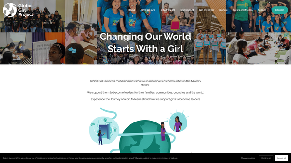Screenshot of the Global Girl Project website