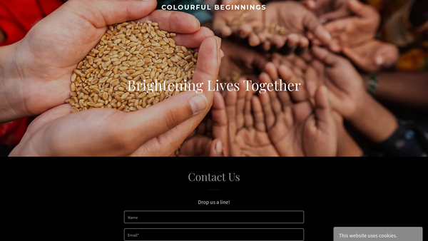 Screenshot of the Colourful Beginnings website