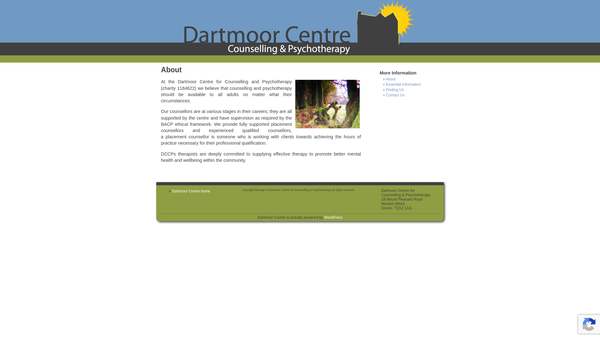 Screenshot of the The Dartmoor Centre For Counselling And Psychotherapy website