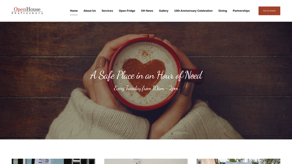 Screenshot of the Open House Shaftesbury website