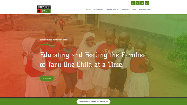 Screenshot of the Future Of Taru website