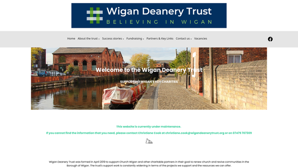 Screenshot of the Wigan Deanery Trust website