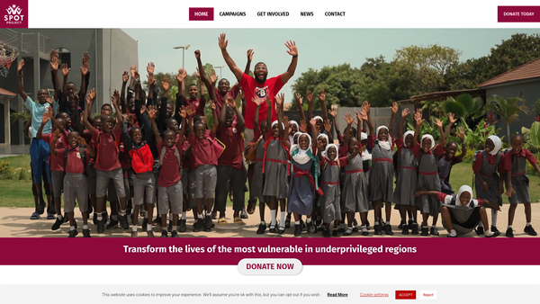 Screenshot of the Spot Project website