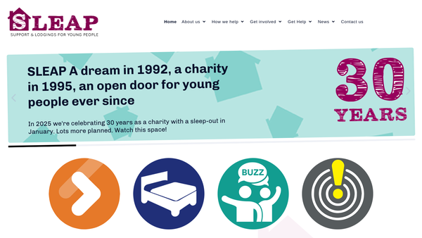 Screenshot of the Sleap website