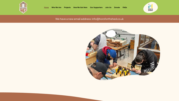Screenshot of the Horsforth Shed website