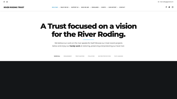 Screenshot of the The River Roding Trust website