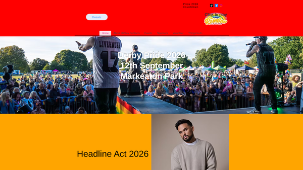 Screenshot of the Derby Pride CIO website