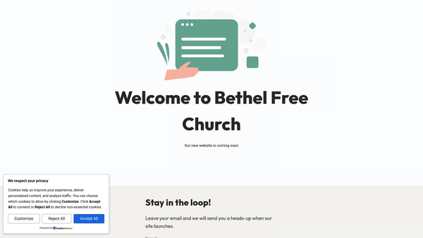 Screenshot of the Bethel Free Church, Leeds website