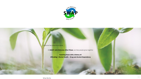 Screenshot of the Swap (Safe Welcome After Prison) website
