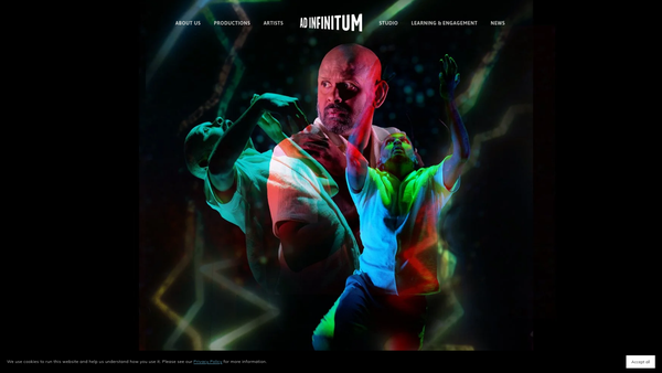 Screenshot of the Ad Infinitum Productions CIO website