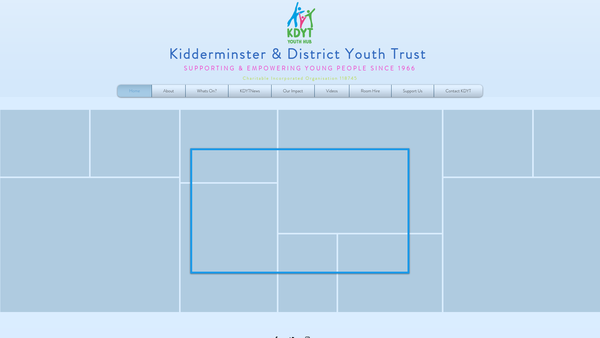 Screenshot of the Kidderminster And District Youth Trust website