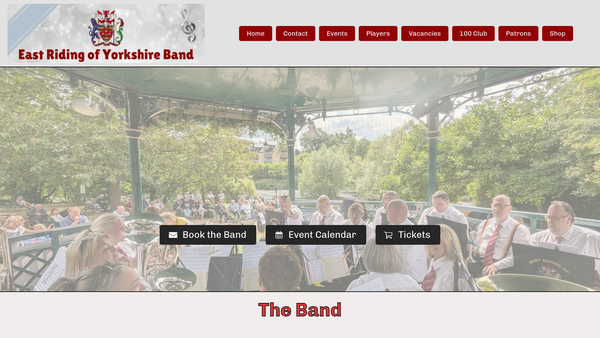 Screenshot of the The East Riding Of Yorkshire Band website