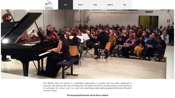 Screenshot of the The William Stok Art Centre website