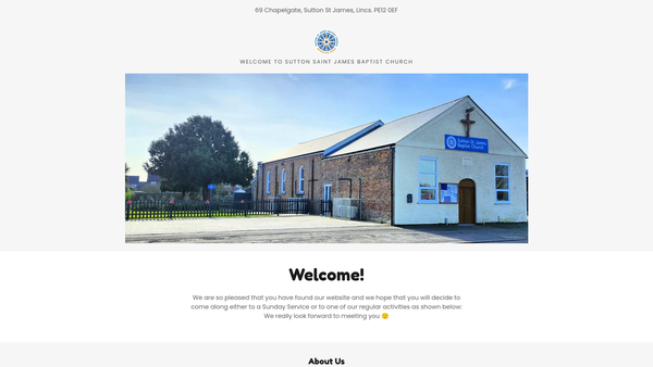 Screenshot of the Sutton St James Baptist Church website