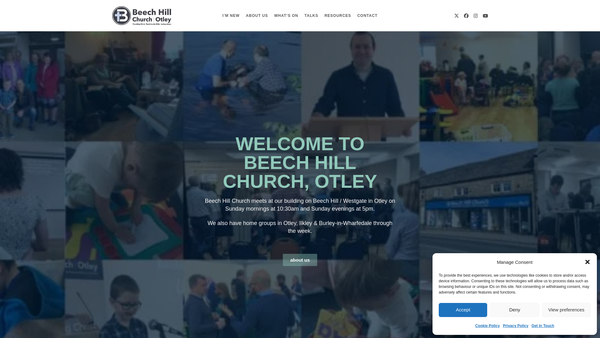 Screenshot of the Beech Hill Church, Otley website