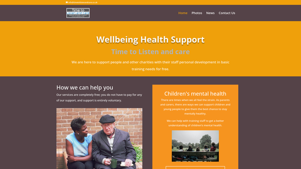 Screenshot of the Time To Listen And Care website