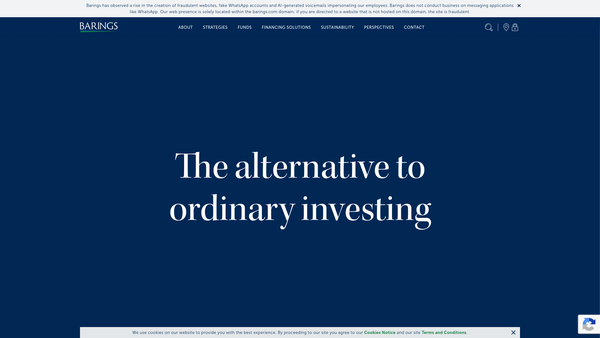 Screenshot of the Barings Targeted Return Fund website