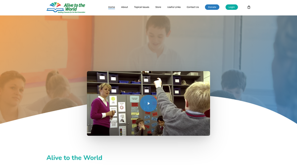 Screenshot of the Alive To The World Educational Charity website