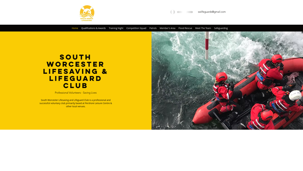 Screenshot of the South Worcester Lifesaving And Lifeguard Club website