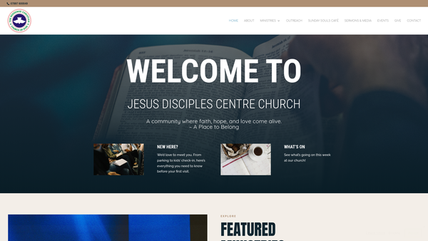 Screenshot of the The Redeemed Christian Church Of God Jesus Disciples Centre website