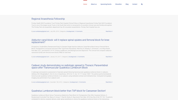 Screenshot of the Academy For Anaesthesia Education website