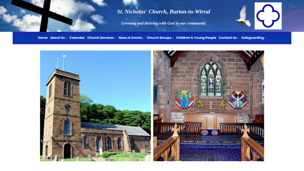Screenshot of the The Parochial Church Council Of The Ecclesiastical Parish Of St Nicholas' Church Burton-In-Wirral website