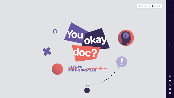 Screenshot of the You Okay, Doc? website