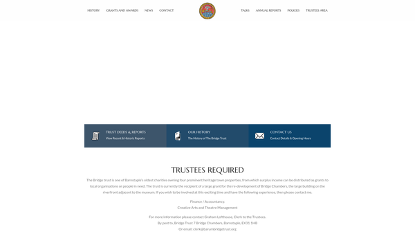Screenshot of the Bridge Trust website