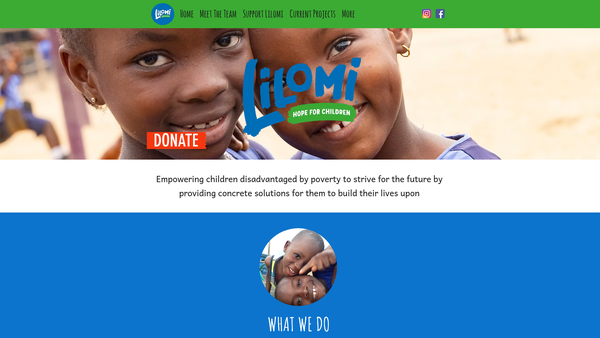 Screenshot of the Lilomi website