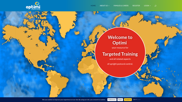 Screenshot of the Optimi website