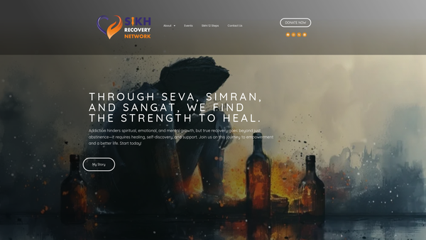 Screenshot of the Sikh Recovery Network website