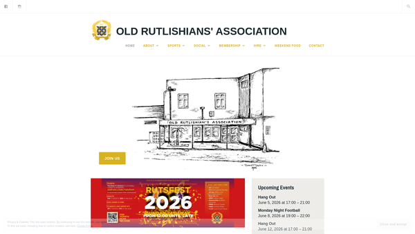 Screenshot of the Old Rutlishians' Association website