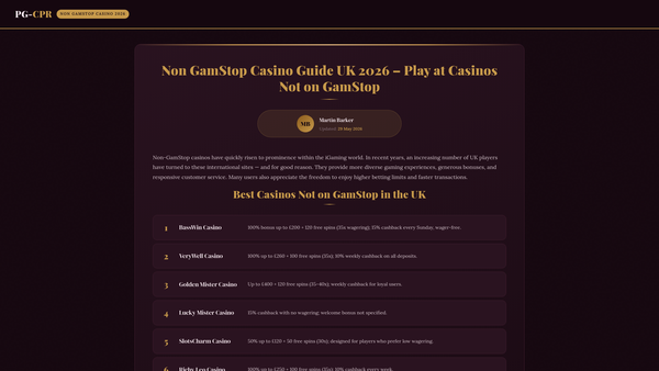 Screenshot of the Pg Cpr website