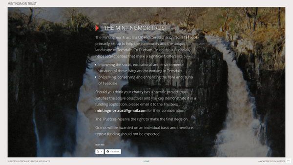 Screenshot of the The Mintingmor Trust website