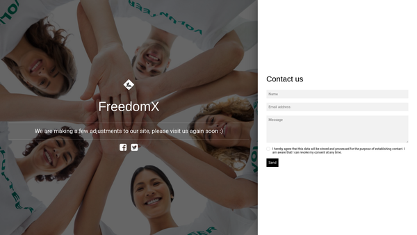 Screenshot of the Freedomx website