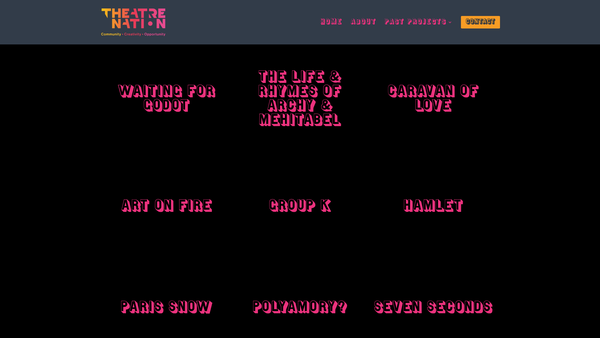 Screenshot of the Theatre Nation website