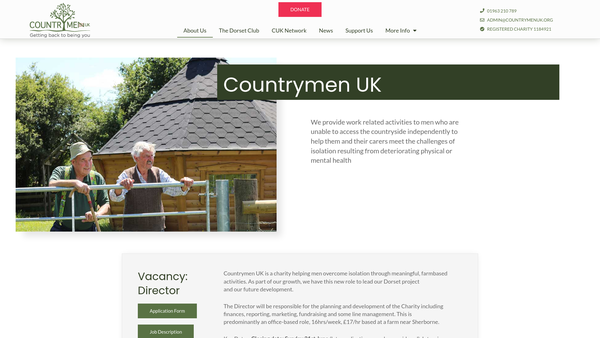Screenshot of the Countrymen UK website