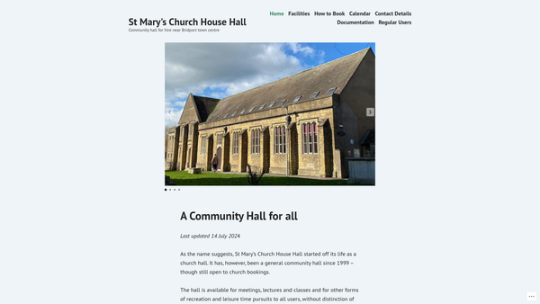 Screenshot of the St Mary's Church House Hall Trust website