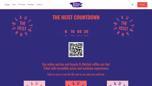 Screenshot of the Beauty Banks website