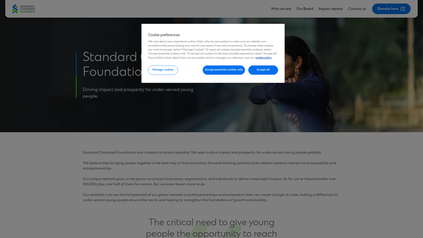 Screenshot of the Standard Chartered Foundation website
