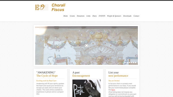 Screenshot of the Chorali Fiscus website