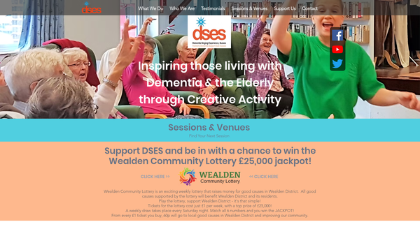 Screenshot of the Dementia Singing Experience, Sussex website