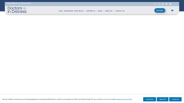 Screenshot of the Doctors In Distress website
