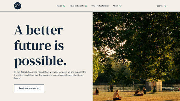 Screenshot of the Joseph Rowntree Foundation website