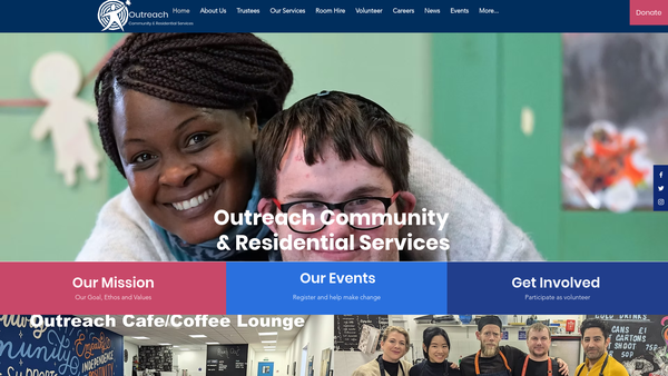 Screenshot of the Outreach Community And Residential Services website