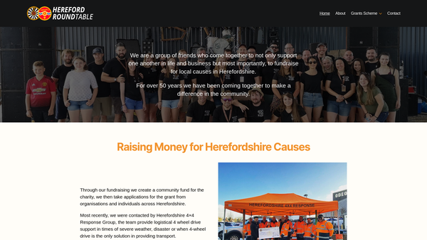Screenshot of the Hereford Round Table website