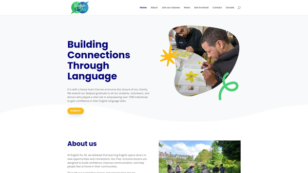 Screenshot of the English For All website