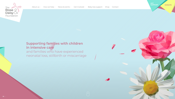 Screenshot of the The Rose And Daisy Foundation website